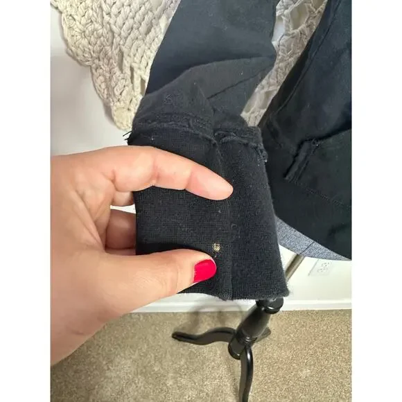 BCBGMAXAZRIA Vintage Y2K Black Cotton Snap Front Bling Hoodie Size Medium - Picture 2 of 6